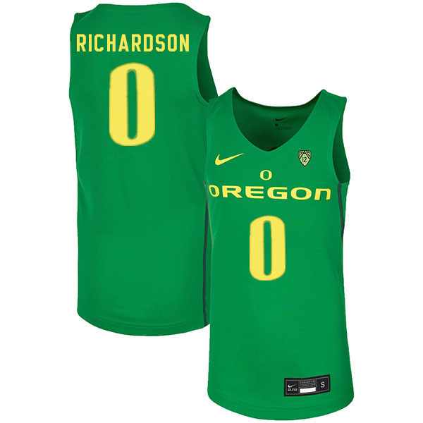 Men #0 Will Richardson Oregon Ducks College Basketball Jerseys Sale-Green - Click Image to Close